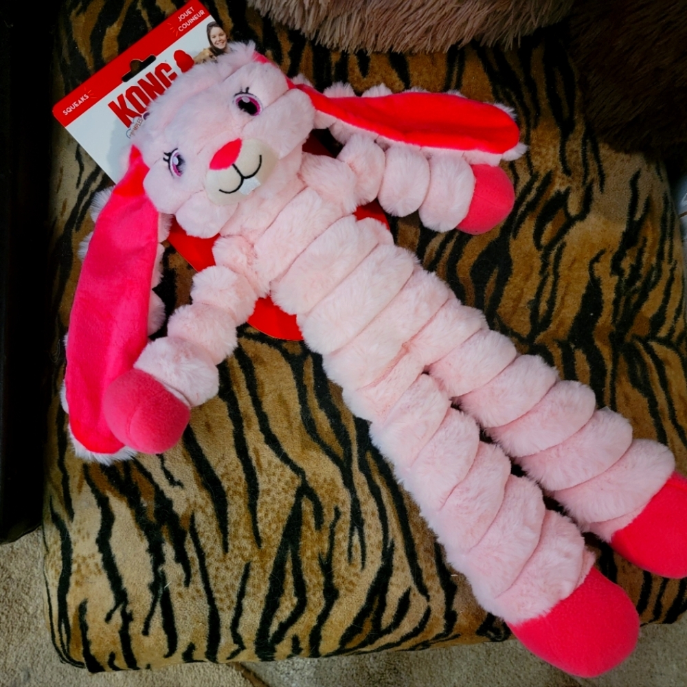 KONG Shakers Pink and Plush Bunny Toy XXL